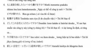 Các Câu Hỏi Thường Gặp Khi Phỏng Vấn Tokutei Ginou Ngành Thực Phẩm
